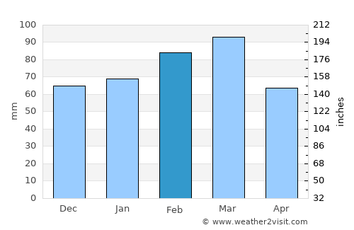 Bunnell average rain in February