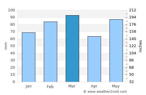 Bunnell average rain in March