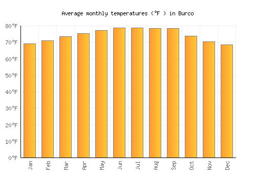 Burco average temperature chart (Fahrenheit)