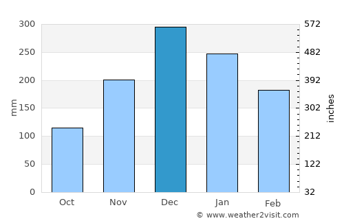 Buritis average rain in December