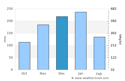 Buritizeiro average rain in December