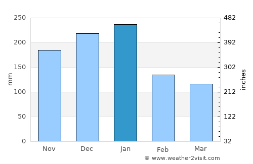 Buritizeiro average rain in January