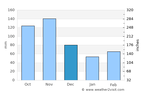 Bushenyi average rain in December
