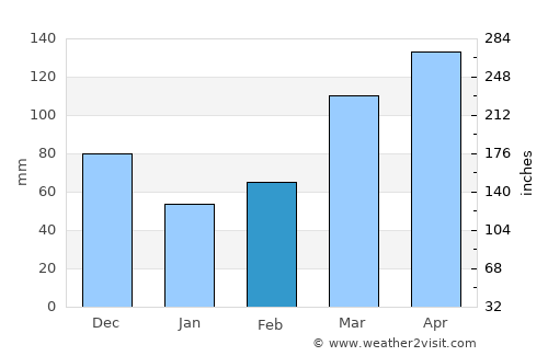 Bushenyi average rain in February