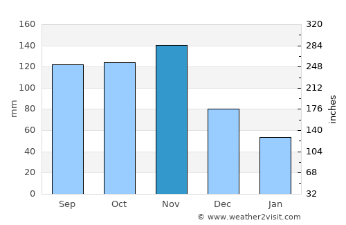 Bushenyi average rain in November