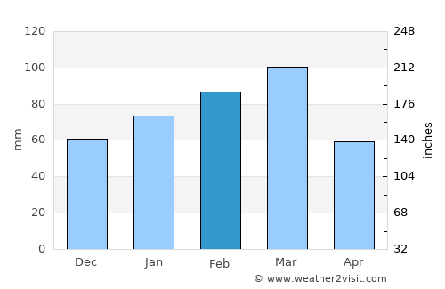 Bushnell average rain in February