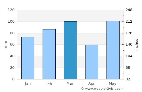 Bushnell average rain in March