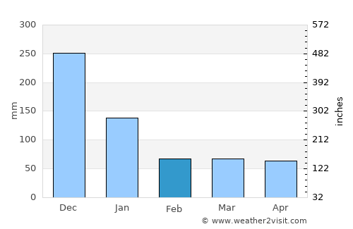 Busing average rain in February