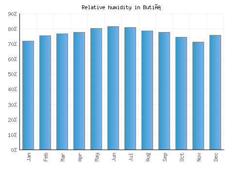 Butiá relative humidity averages