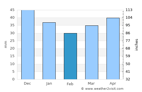 Buynichy average rain in February