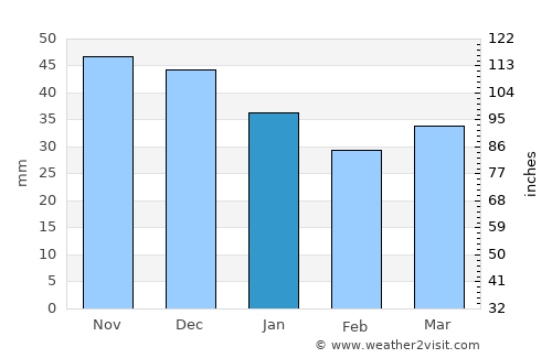Bykhaw average rain in January
