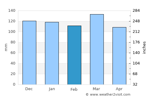 Byrdstown average rain in February
