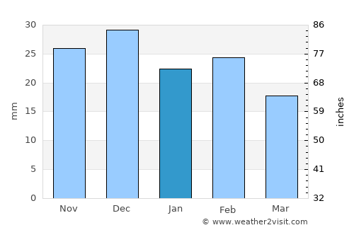 C.A. Rosetti average rain in January