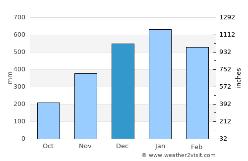 Cagwait average rain in December
