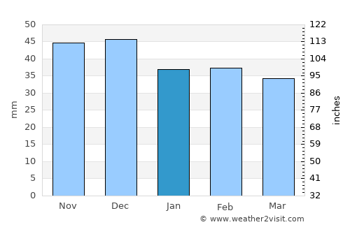 Călan average rain in January