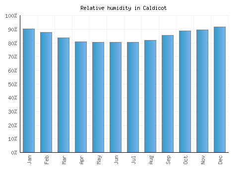 Caldicot relative humidity averages