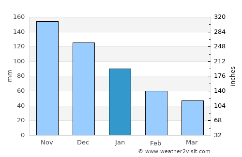 Camalote average rain in January