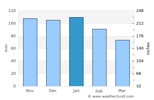Câmara de Lobos average rain in January