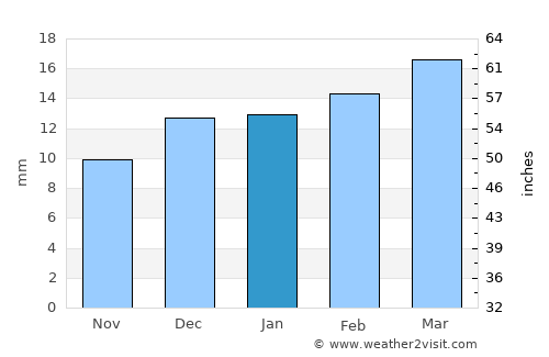 Camarones average rain in January