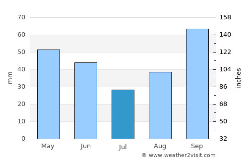 Cambuí average rain in July