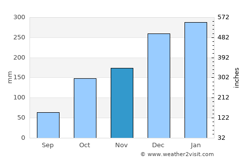 Cambuí average rain in November