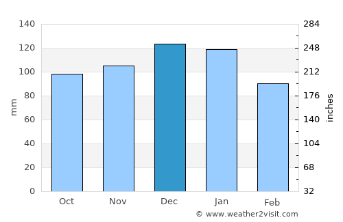 Cameron average rain in December