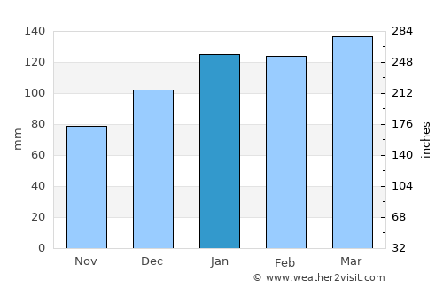 Camilla average rain in January