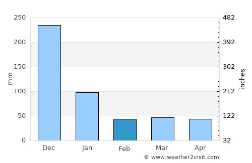 Camp Flora average rain in February