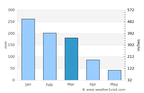 Campina Verde average rain in March