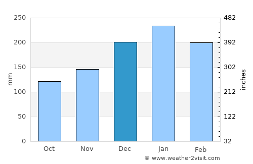 Campinas average rain in December