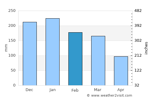 Campo Grande average rain in February