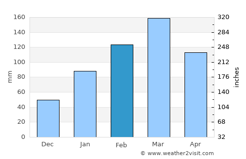 Campos Sales average rain in February