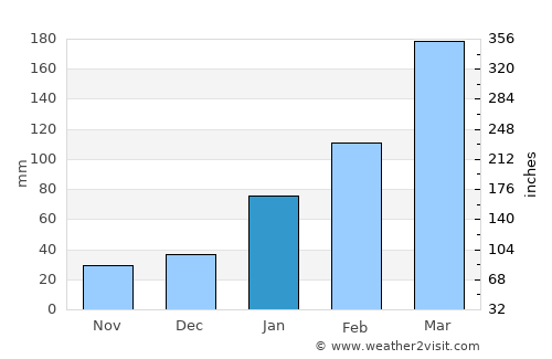 Canguaretama average rain in January