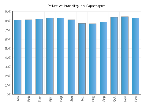 Caparrapí relative humidity averages