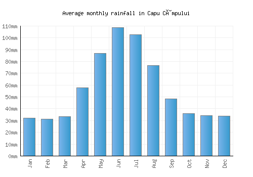 Capu Câmpului monthly rainfall chart (mm)