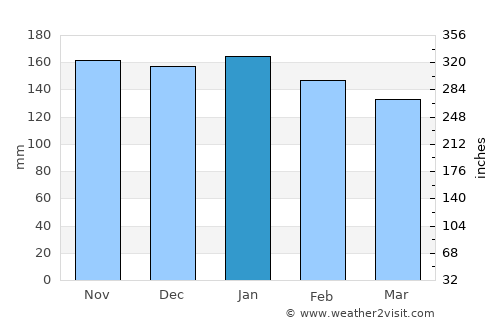 Carazinho average rain in January