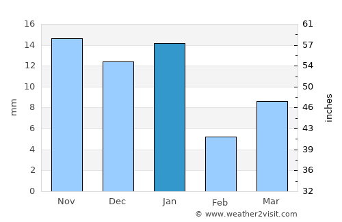 Cárdenas average rain in January