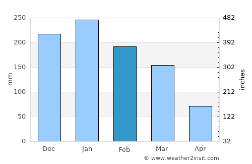 Cardoso average rain in February