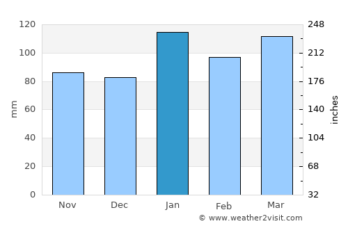 Carlos Reyles average rain in January