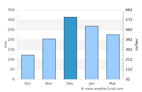 Carmo do Cajuru average rain in December