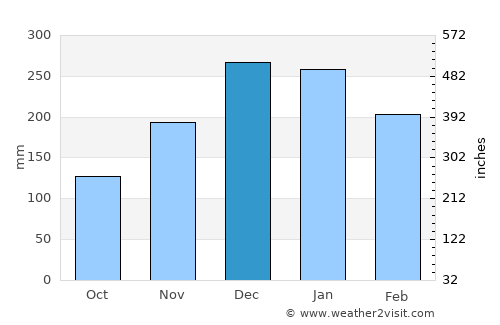 Carmo do Rio Claro average rain in December