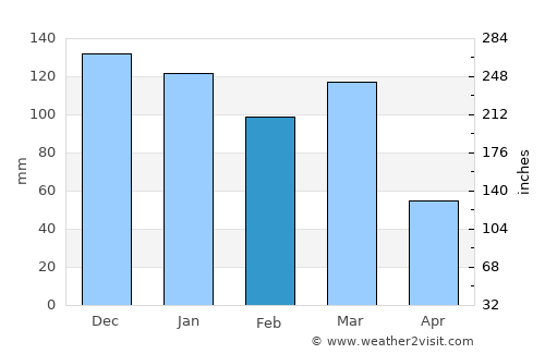 Carrilobo average rain in February