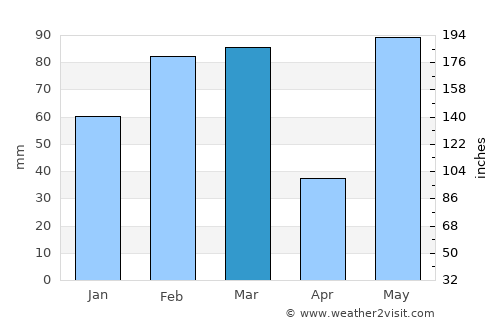 Carrollwood average rain in March