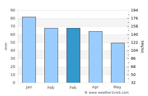 Çarşamba average rain in February