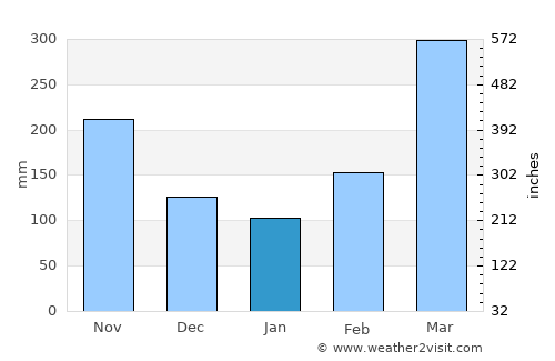 Cartagena del Chairá average rain in January