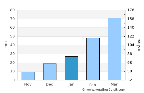 Caruaru average rain in January