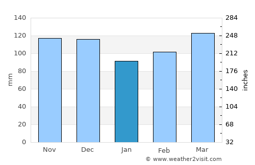 Caruthersville average rain in January