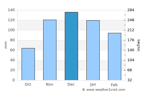Castlegar average rain in December