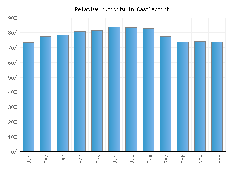Castlepoint relative humidity averages