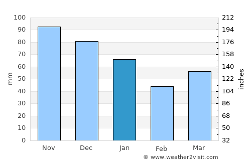 Castricum average rain in January